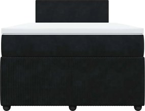 vidaXL Κρεβάτι Boxspring με Στρώμα Μαύρο 120x190 εκ. Βελούδινο