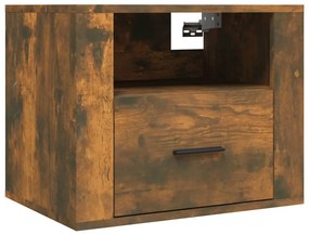vidaXL Κομοδίνα Επιτοίχια 2 τεμ. Καπνιστή Δρυς 50x36x40 εκ.