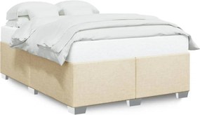 vidaXL Σκελετός Κρεβατιού Χωρίς Στρώμα Κρεμ 160x200 εκ. Υφασμάτινο