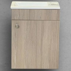 Έπιπλο Μπάνιου Πάγκος Με Νιπτήρα Parma 45 S3BPA045HN0 45x25x60cm Beige-White Πορσελάνη,Μελαμίνη