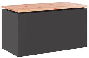 vidaXL Παγκάκι κήπου Μαύρο 80 x 40 x 43 εκ Ατσάλι