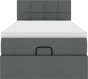 vidaXL Οθωμανικό κρεβάτι με στρώμα σκούρο γκρι 100x200cm ύφασμα