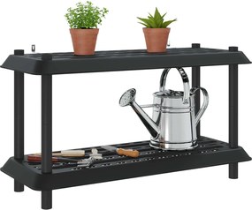 vidaXL Μονάδα Ραφιού 2 επίπεδα 100 x 40 x 55,5 εκ. PP Ανθρακί
