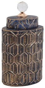Βάζο Κεραμικό 373-221-695 17x11x39cm Black-Gold Ceramic