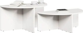 vidaXL Τραπεζάκι σαλονιού 2 pcs Λευκό Μασίφ ξύλο πεύκου