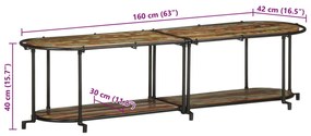 ντουλάπι τηλεόρασης 160x42x40 cm από μασίφ ξύλο αναγεννημένο - Καφέ