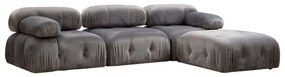 Πολυμορφικός καναπές Divine βελουτέ σε χρώμα γκρι 288/190x75εκ
