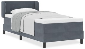 vidaXL Κρεβάτι Box Spring με στρώμα  σκούρο γκρι 80x200 εκ. βελούδο