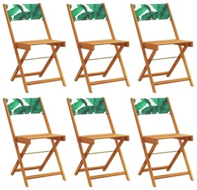 vidaXL Καρέκλες Κήπου Πτυσσόμενες 6 Τεμ. Πράσινο Ύφασμα/Μασίφ Ξύλο