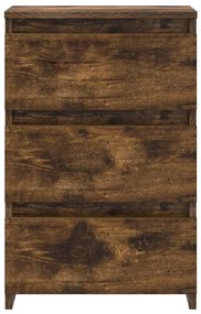 vidaXL Κομοδίνα 2 τεμ. Καπνιστή Δρυς 40x35x62,5 εκ. Επεξεργασμένο Ξύλο