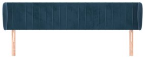 vidaXL Κεφαλάρι με Πτερύγια Σκούρο Μπλε 203x23x78/88 εκ. Βελούδινο