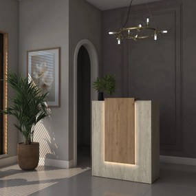 Τραπέζι Υποδοχής Τραβερτίνη / Καρυδί FRABEFA 90x40x110