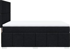 vidaXL Κρεβάτι Boxspring με Στρώμα Μαύρο 140x200 εκ. Υφασμάτινο