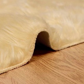 vidaXL Ψεύτικο Δέρμα Προβάτου Χαλί Tafalla Κρεμ 60 x 110 cm