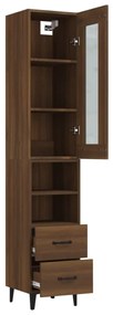 vidaXL Ντουλάπι Καφέ Δρυς 34,5 x 34 x 180 εκ. από Επεξεργασμένο Ξύλο