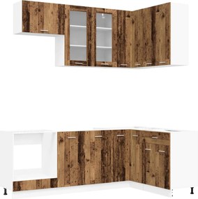 vidaXL Μονάδα κουζίνας LYON 8 pcs Παλαιωμένο ξύλο Επεξεργασμένο Ξύλο