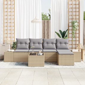 vidaXL Σετ 6 Τεμαχίων Καναπέ Κήπου με Μαξιλάρια Μαύρο Ρατάν