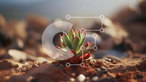 Intra Συλλεκτικό Ξύλινο Παζλ Plywood 4mm - Μικρό πράσινο φυτό που αναπτύσσεται στη φύση Σε Ξύλινο Κουτί - Διαστάσεις: 10x10 cm – 25 κομμάτια