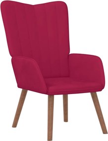 vidaXL Πολυθρόνα Relax Μπορντό Βελούδινη με Σκαμπό