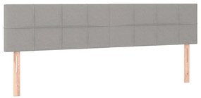vidaXL Κεφαλάρι Κρεβατιού LED Ανοιχτό Γκρι 160x5x78/88 εκ. Υφασμάτινο
