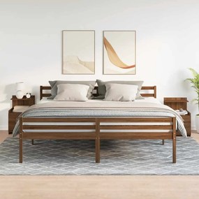 vidaXL Κομοδίνα 2 τεμ. με 2 Συρτάρια, Καφέ Δρυς 40x36,5x62 εκ.