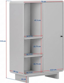Ντουλάπι Milano Καρυδί PRUFA 70x34x110