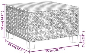 Τραπέζι Κήπου Μπεζ 55x55x36 εκ. Συνθετικό Ρατάν/Ξύλο Ακακίας - Μπεζ