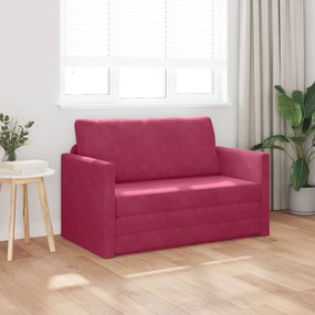 vidaXL Καναπές Κρεβάτι 2-σε-1 Κόκκινος 124x204x61 εκ. Βελούδο