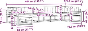 vidaXL Σειρά Καναπέ Εξωτερικού με μαξιλάρι 7 pcs Λευκό και Μπεζ