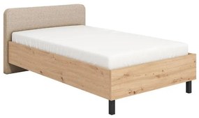 Κρεβάτι Barletta 120 Ημίδιπλο Artisan oak - Μπέζ Ύφασμα 120x200 εκ. 131x213.5x85.5 εκ.