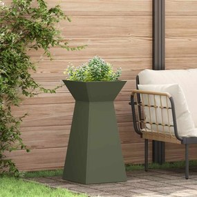 vidaXL Φυτώριο Κήπου με Λεκάνη Ελιάς Πράσινο 35x35x73 εκ. Χάλυβας