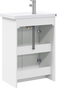 vidaXL Σετ Επίπλων Μπάνιου Λευκό 61 x 40 x 84,5 εκ Επεξεργασμένο Ξύλο