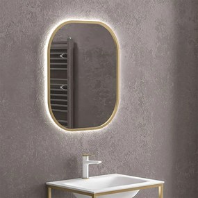 Καθρέπτης Ebir Sharon SHARON8070-G Με Κρυφό Φωτισμό 80x70cm Gold Karag Glass