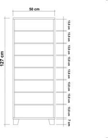 Παπουτσοθήκη Λευκό / Μαύρο FILINTA 50x38x127