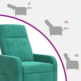vidaXL Αναπαυτική Καρέκλα Τιρκουάζ Βελούδο