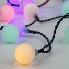 Eurolamp Γιρλάντα 80 Μπαλίτσες Φ2εκ.Με RGB LED IP44 Εναλλαγής Χρωμάτων 7.9m Πράσινο Καλώδιο 600-11913