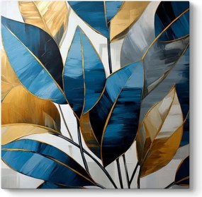 Πίνακας σε καμβά "Botanical Leaves" Megapap ψηφιακής εκτύπωσης 100x100x3εκ.