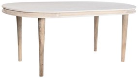 Τραπεζαρία DKD Home Decor Λευκό Χρυσό Ορείχαλκος Ξύλο από Μάνγκο 180 x 90 x 76 cm