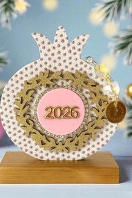 Επιτραπέζιο γούρι ρόδι ροζ