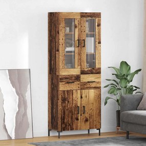 vidaXL Highboard με συρτάρι 2 pcs Παλιό ξύλο Επεξεργασμένο ξύλο