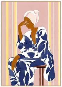 Πίνακας Καμβάς Lady In Blue 029761 50x3x70cm Multi Κάθετοι Ξύλο, Καμβάς
