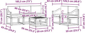 vidaXL Σειρά Καναπέ Εξωτερικού 6 τμχ.