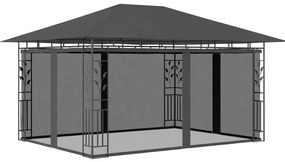 vidaXL Κιόσκι με Αντικουνουπικό Δίχτυ Ανθρακί 4x3x2,73 μ. 180 γρ./μ²