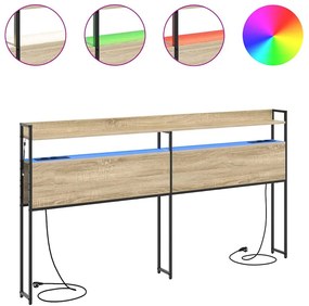 vidaXL Κεφαλάρι με ράφι Sonoma Δρυς 200 cm Επεξεργασμένο ξύλο