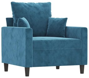 vidaXL Πολυθρόνα Μπλε 60 εκ. Βελούδινη