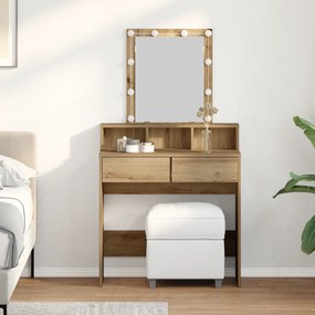 vidaXL Τουαλέτα με Καθρέφτη και LEDs από Ξύλο Καρυδιάς