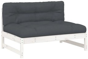 vidaXL Καναπές Μεσαίος Λευκός 120 x 80 εκ. από Μασίφ Ξύλο Πεύκου