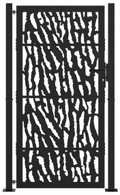 vidaXL Πόρτα Κήπου Μαύρη με Σχέδιο Ατσάλινης Γραμμής 100x175 εκ.