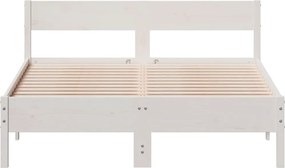 vidaXL Σκελετός Κρεβ. Χωρίς Στρώμα Λευκό 140x190 εκ Μασίφ Πεύκο