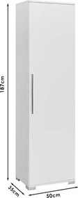 Στήλη Diamond1 pakoworld λευκό gloss 50x35x187εκ